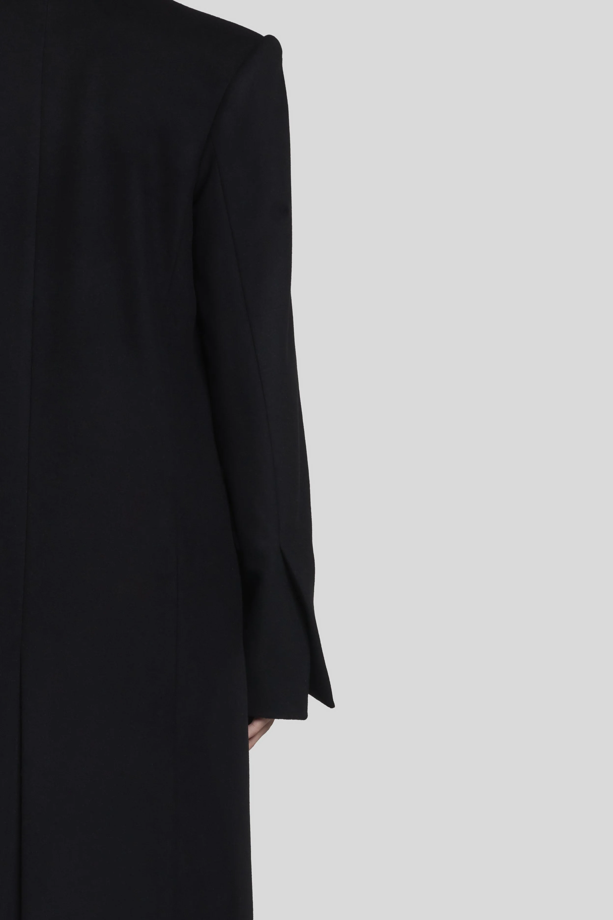 DOUBLE BREASTED LONG TAILORED WOOL COAT — FLORIAN WOWRETZKO